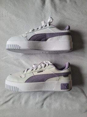 PUMA Women's Platform Sneakers in Lavender and White